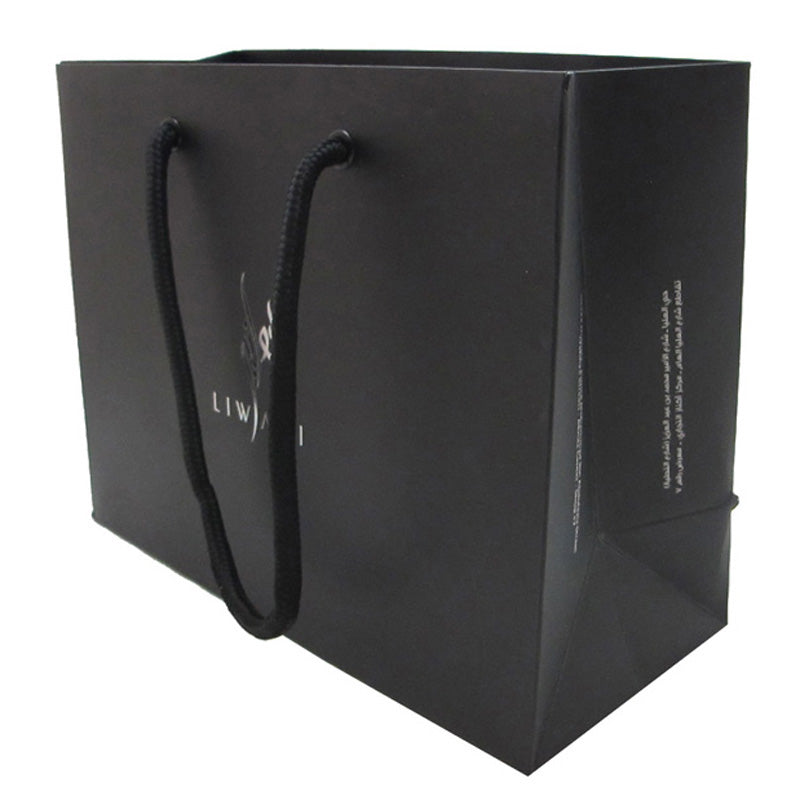 Customized 400gsm black cardboard bag