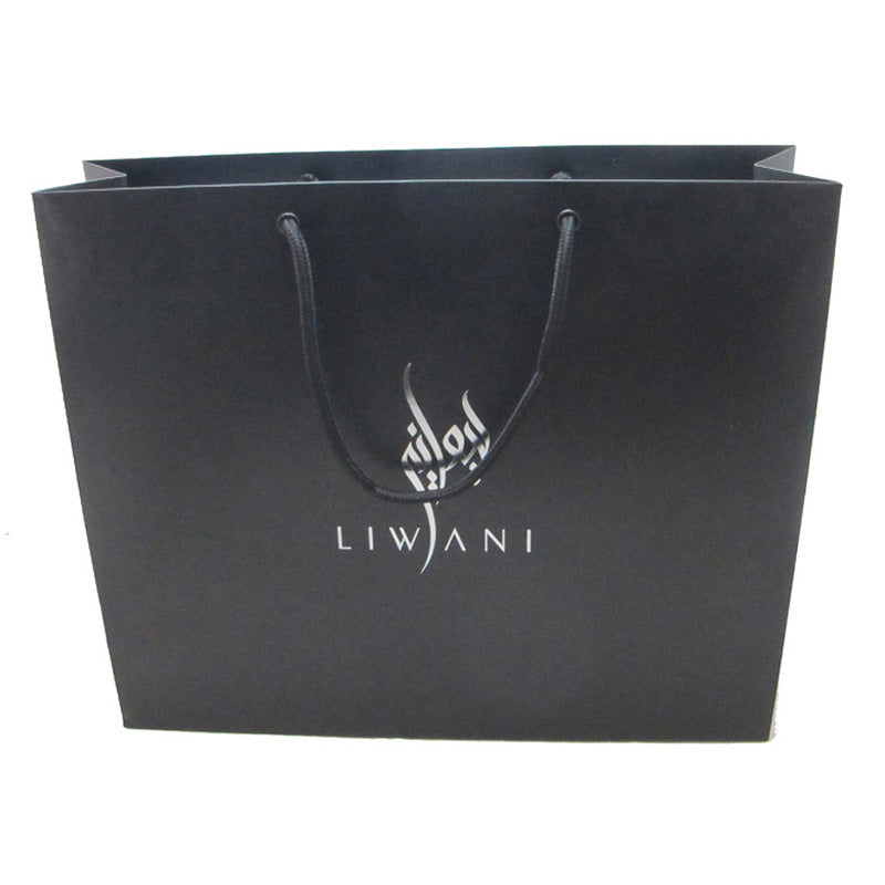 Customized 400gsm black cardboard bag