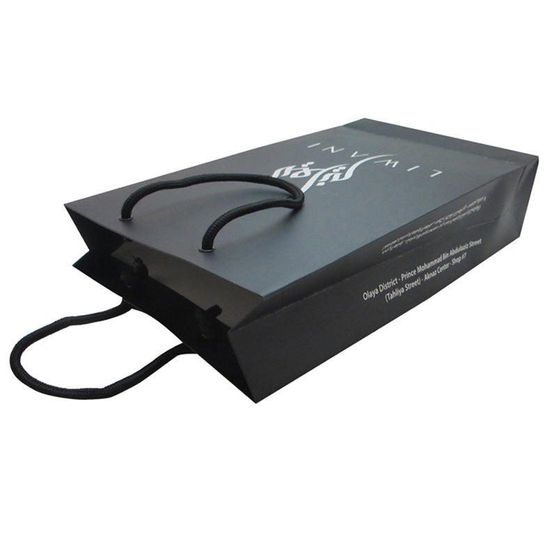 Customized 400gsm black cardboard bag