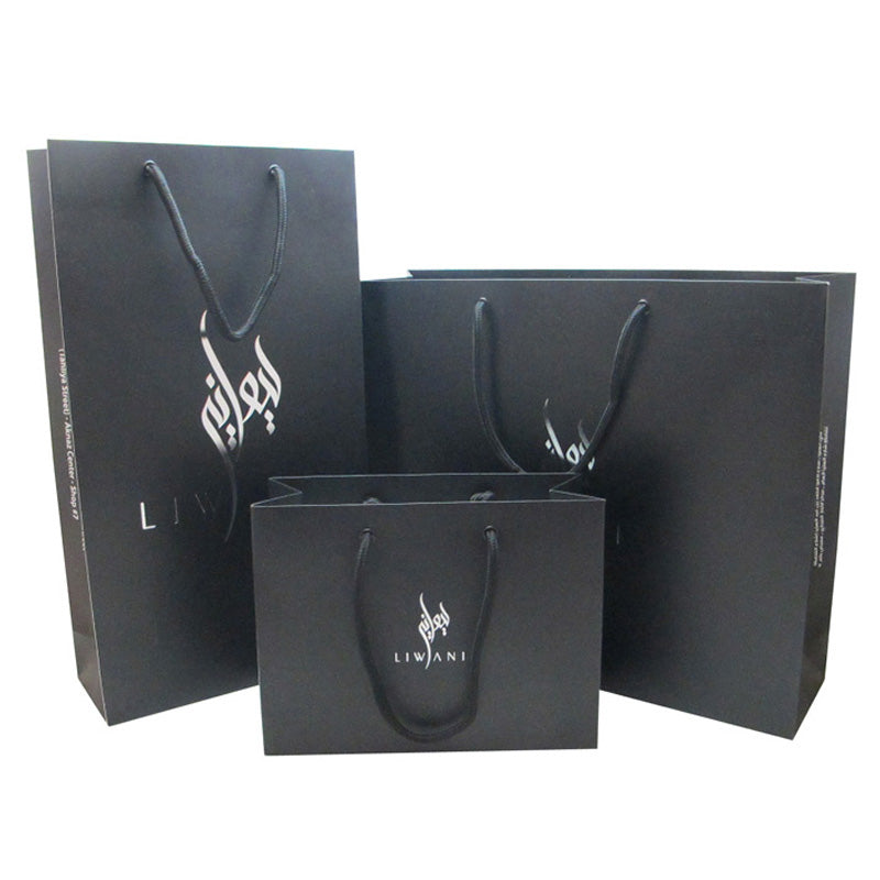 Customized 400gsm black cardboard bag