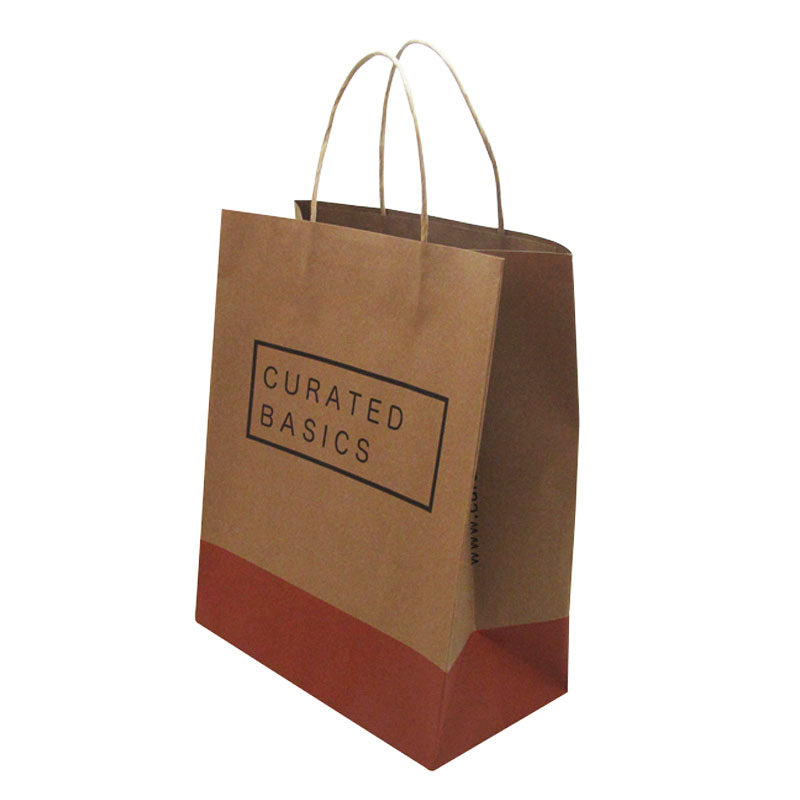 Custom color handle kraft paper bag