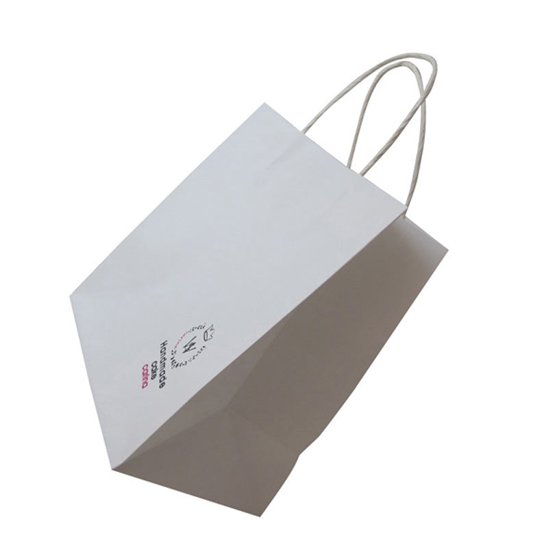 White kraft paper bag with handle