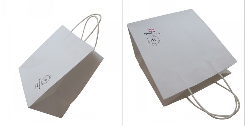 White kraft paper bag with handle