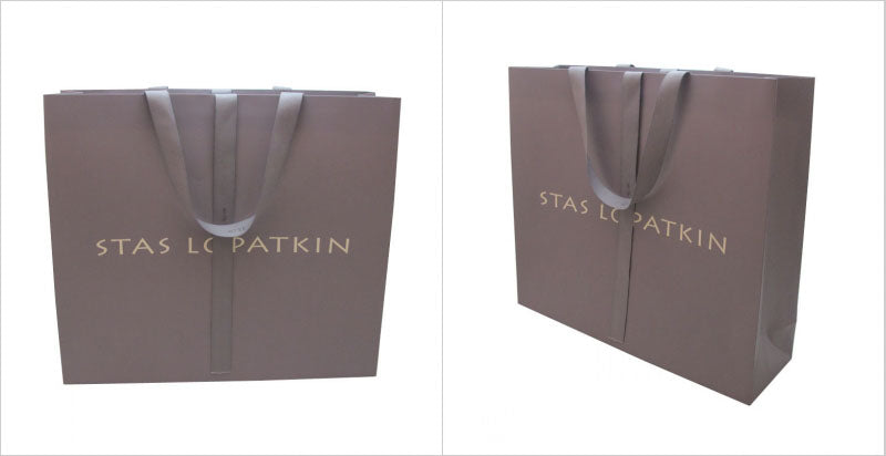 Shopping Paper Bag with Gold Hot Stamping