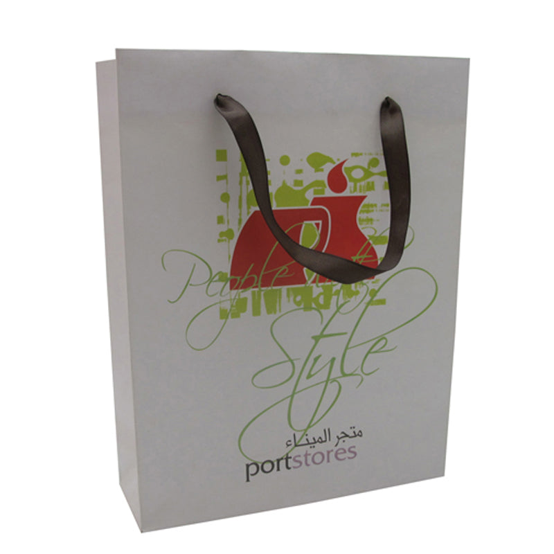 White cardboard Paper Carrier Bag