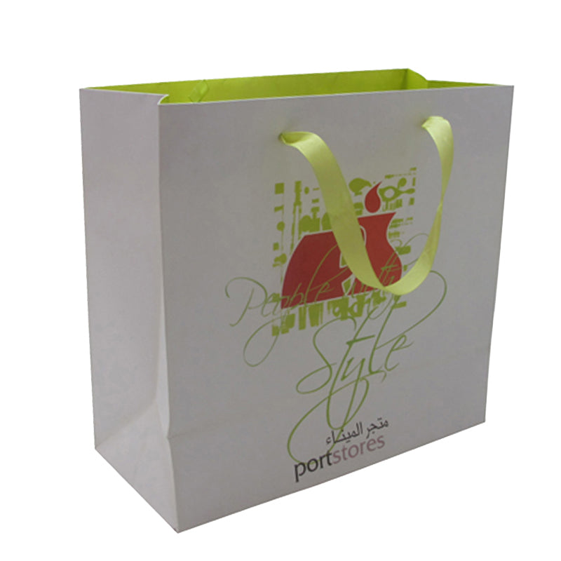 White cardboard Paper Carrier Bag