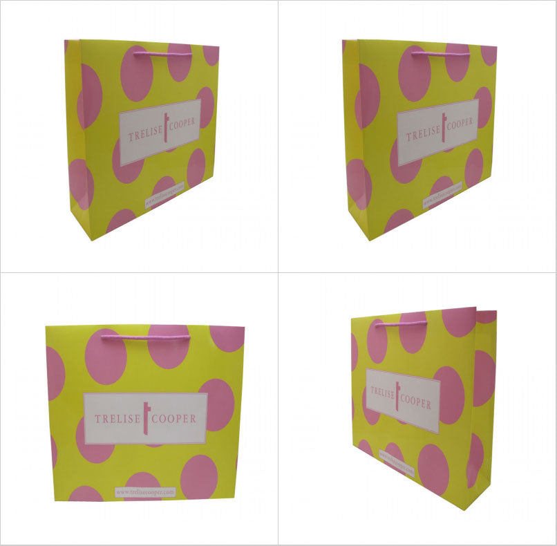 Customized paper bag with nylon rope