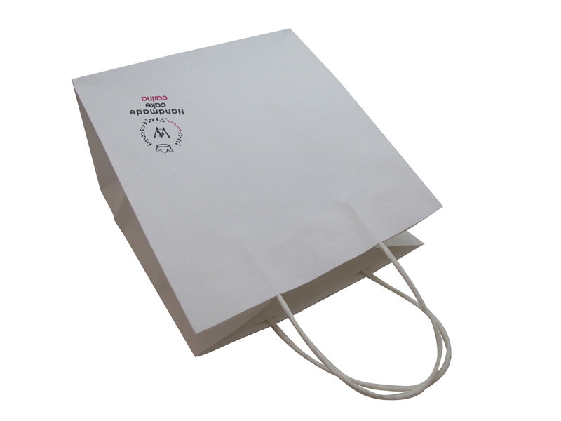 White kraft paper bag with handle