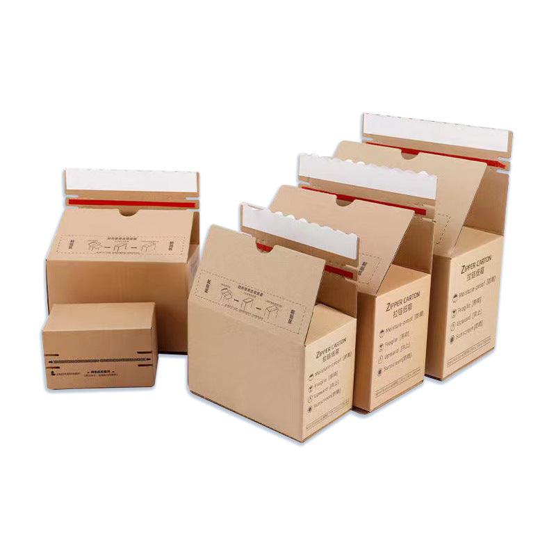 Custom logo Auto Lock Bottom Zipper Shipping Box