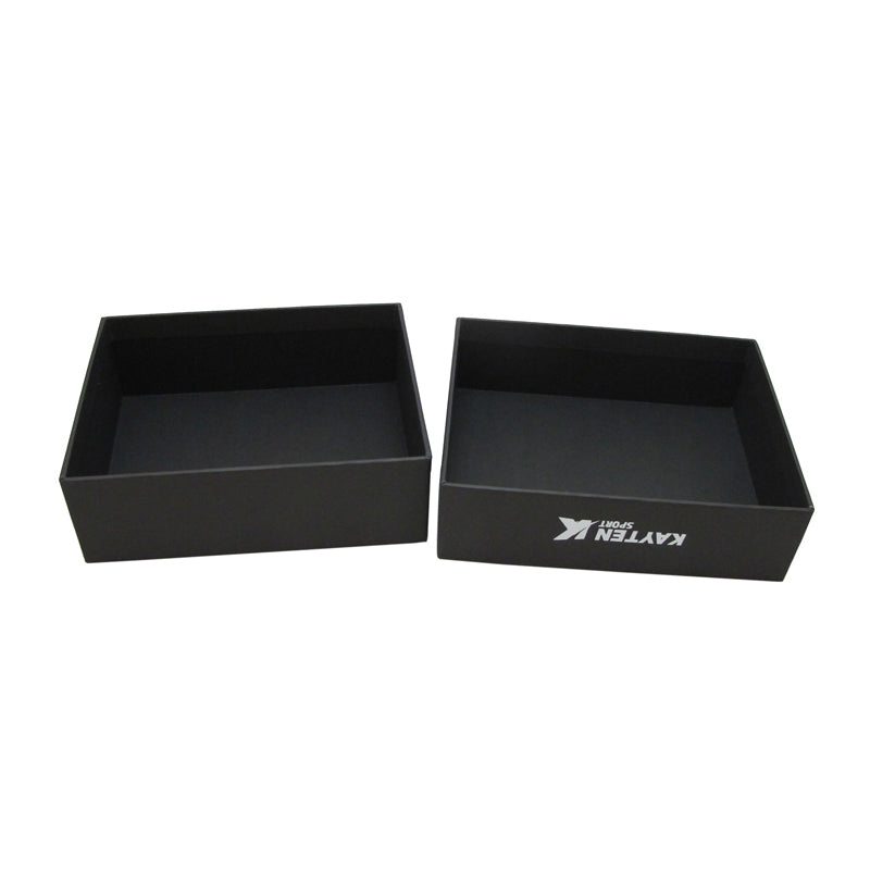 Customized black shoe box with silver hot stamping logo