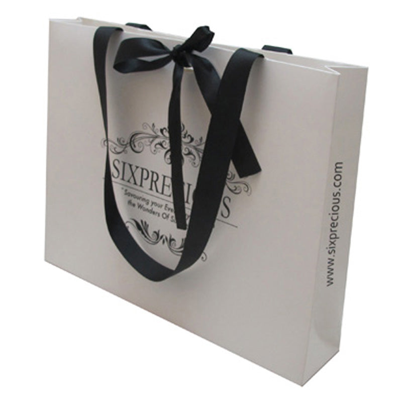 High-end gift paper bag with ribbon rope