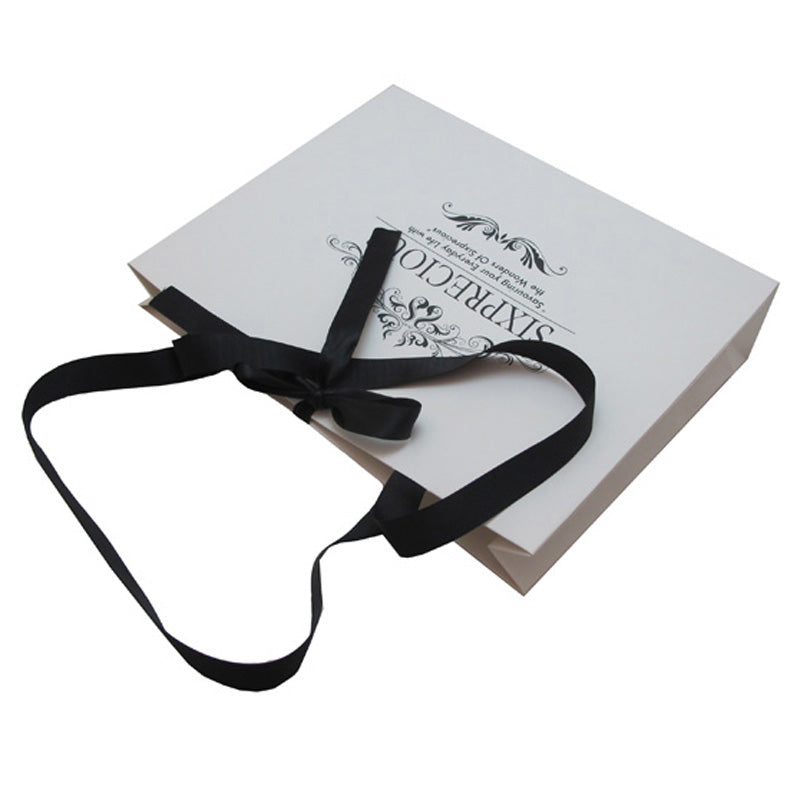 High-end gift paper bag with ribbon rope