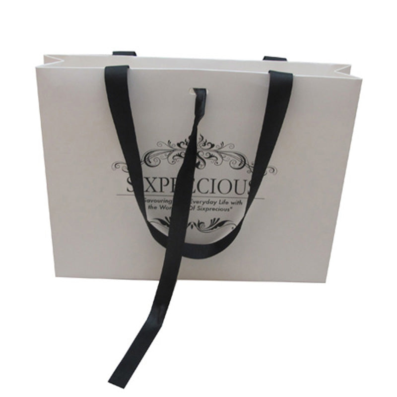 High-end gift paper bag with ribbon rope