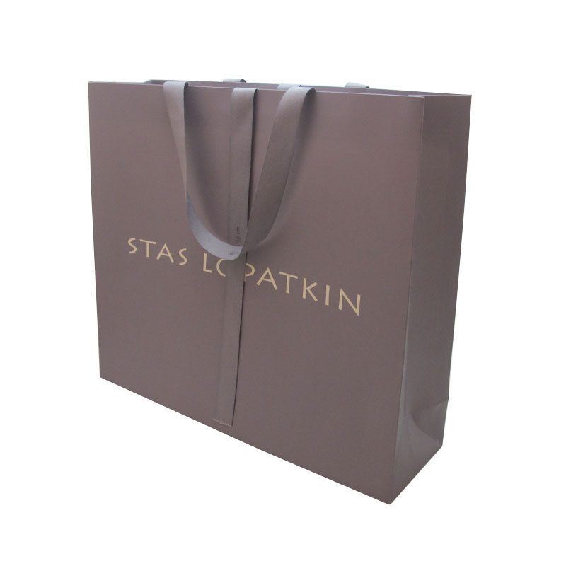 Shopping Paper Bag with Gold Hot Stamping