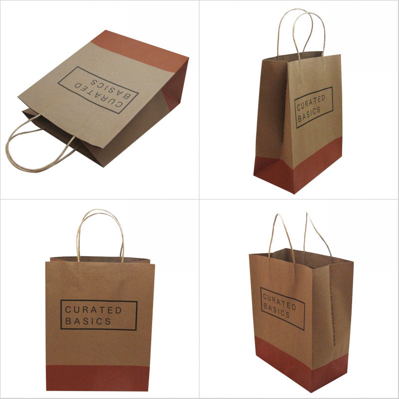 Custom color handle kraft paper bag
