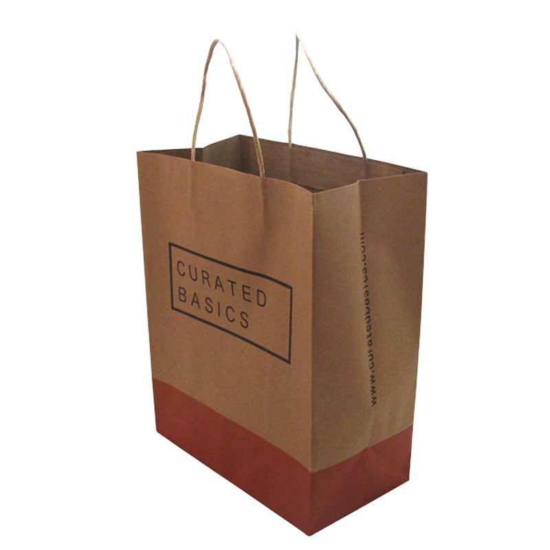 Custom color handle kraft paper bag