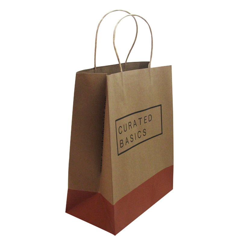 Custom color handle kraft paper bag