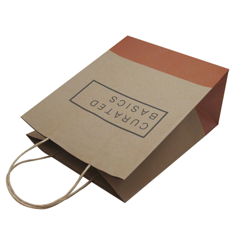 Custom color handle kraft paper bag